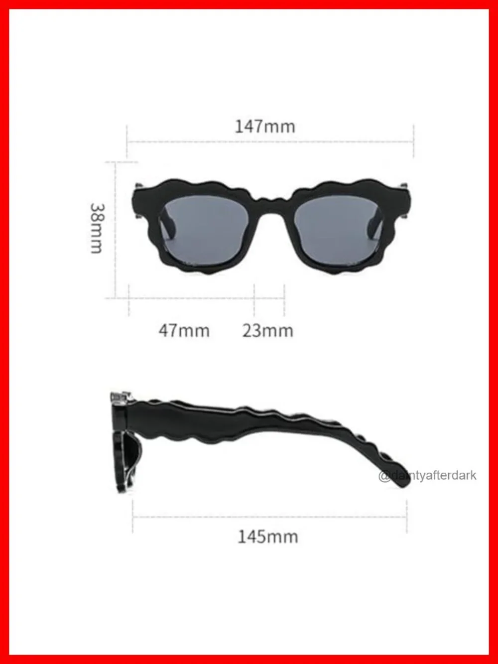 Unique Irregular Wave-Shaped Square Sunglasses with UV400 Protection